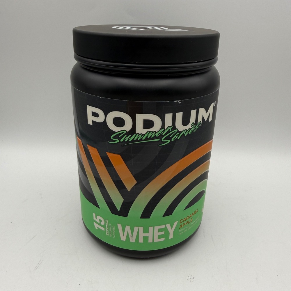 Podium Whey Protein Powder 17.85oz Caramel Apple Summer Series 15 Servings